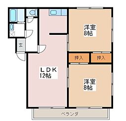 フレグランスけやきB 2LDKの間取図画像