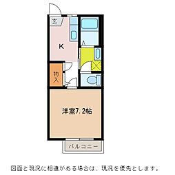 フレグランスあづみA 1Kの間取図画像