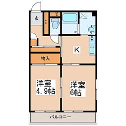 エスポワール銀河 2Kの間取図画像
