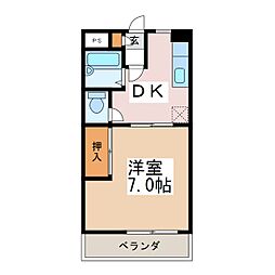 ビレッジ青島 1Kの間取図画像
