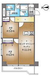 ダイアパレス東寺尾 2LDKの間取図画像
