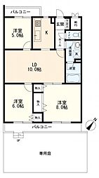 グレイス山手貳番館 3LDKの間取図画像