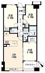グレーシア横濱片倉 3LDKの間取図画像