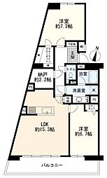 横浜・星の丘ビューシティタウラスルーフA棟 2SLDKの間取図画像