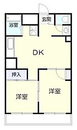 チサンマンション宮崎 2DKの間取図画像