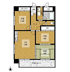 アンピールメゾン笹原 3LDKの間取図画像