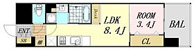 大阪府大阪市西区阿波座1丁目（賃貸マンション1LDK・8階・31.01㎡） その2