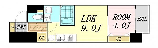 大阪府大阪市北区長柄西2丁目(賃貸マンション1DK・8階・34.98㎡)の写真 その2