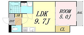 大阪府大阪市淀川区田川北2丁目（賃貸アパート1LDK・1階・34.34㎡） その2