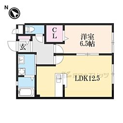 パシフィックドリームA棟 1LDKの間取図画像