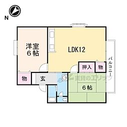 リヴェール1 2LDKの間取図画像