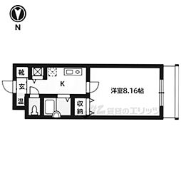 メゾン・ド・ムラジ2 1Kの間取図画像