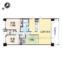 ディアステージ膳所 407 3階3LDKの間取り