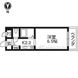 キューブコート瀬田 1Kの間取図画像