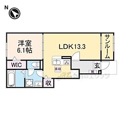 サニータウン横田I 1LDKの間取図画像