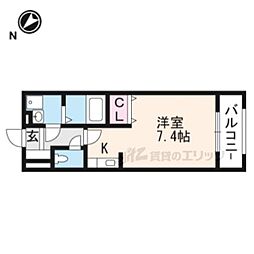 エクセル田中W ワンルームの間取図画像