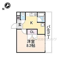 エスパシオ 1Kの間取図画像