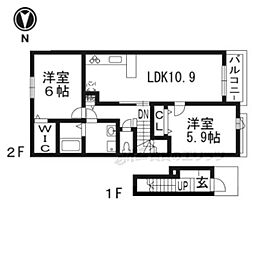 グラード2 2LDKの間取図画像