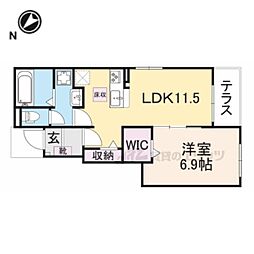 神楽坂2025 1LDKの間取図画像