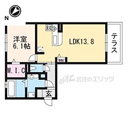 茶屋後.GK 1LDKの間取図画像