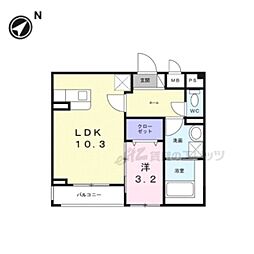メゾン・ド・K 天神川 1LDKの間取図画像