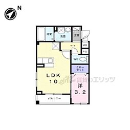 メゾン・ド・K 天神川 1LDKの間取図画像