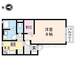 サルドセジュール2番館 1Kの間取図画像