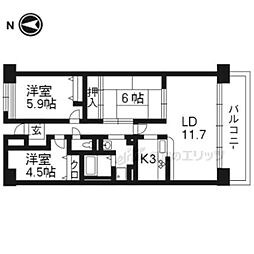 ベルヴィ草津 3LDKの間取図画像