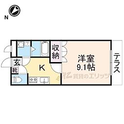 シャルムスクエア 1Kの間取図画像