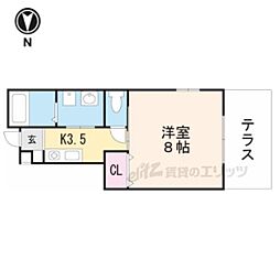 アパート 1Kの間取図画像