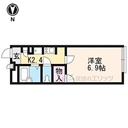 レオパレスキャロットハウス 1Kの間取図画像