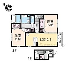 セジュール若葉台 2LDKの間取図画像
