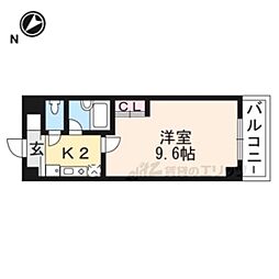 シャン・ド・フルール竹村 1Kの間取図画像