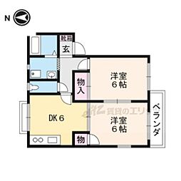 ウインクル 2DKの間取図画像