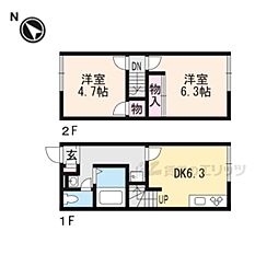 レオパレスエスポワール 2DKの間取図画像