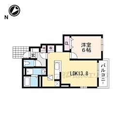 プラシード2 1LDKの間取図画像