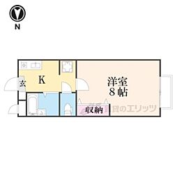 グリシーヌ・ビレッジ 1Kの間取図画像