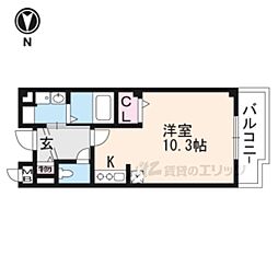 ウェステンドルフ1 1Kの間取図画像