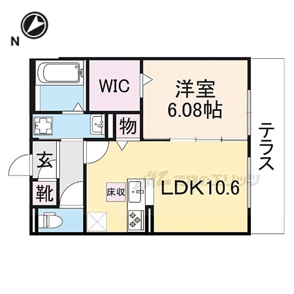 レジデンスコート栗東 106｜滋賀県栗東市綣５丁目(賃貸アパート1LDK・1階・43.41㎡)の写真 その2