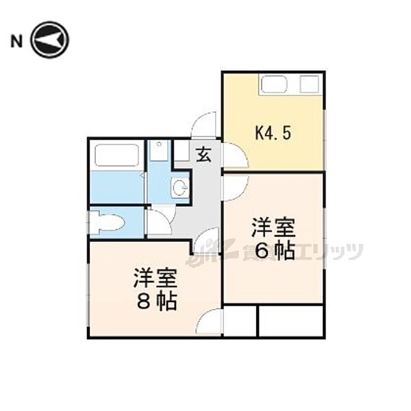 滋賀県甲賀市水口町本丸(賃貸アパート2DK・2階・41.40㎡)の写真 その2