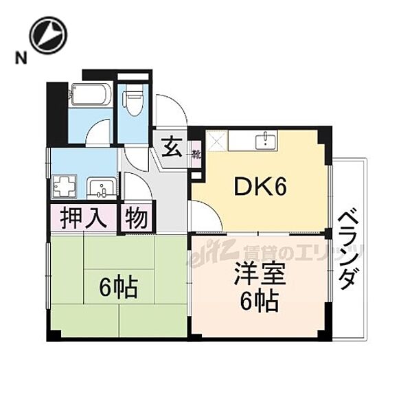 滋賀県彦根市西今町(賃貸アパート2DK・1階・43.69㎡)の写真 その2