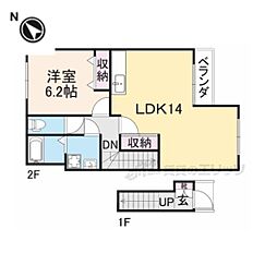 スターテラス白鳥 1LDKの間取図画像