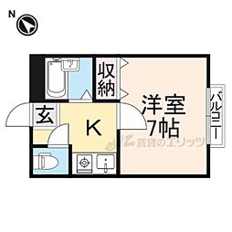 JR東海道・山陽本線 彦根駅 徒歩20分の賃貸アパート 2階1Kの間取り