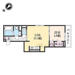 ラヴィベル本堅田 3階1LDKの間取り