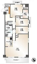ワコーレロイヤルガーデン北本F棟 3LDKの間取図画像
