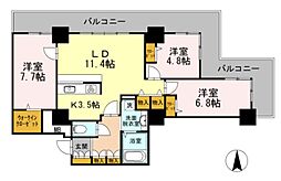 品川シーサイドビュータワー1 3LDKの間取図画像