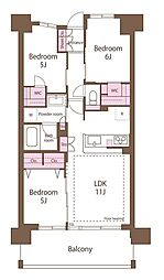 オークプレイス豊洲 3LDKの間取図画像