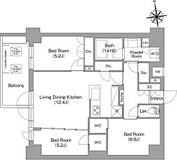 コンフォリア・リヴ西大島SOUTH 3LDKの間取図画像