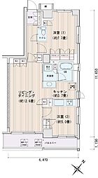 エスティメゾン豊洲レジデンスE棟 2LDKの間取図画像