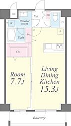 クレシェンテ月島 1LDKの間取図画像